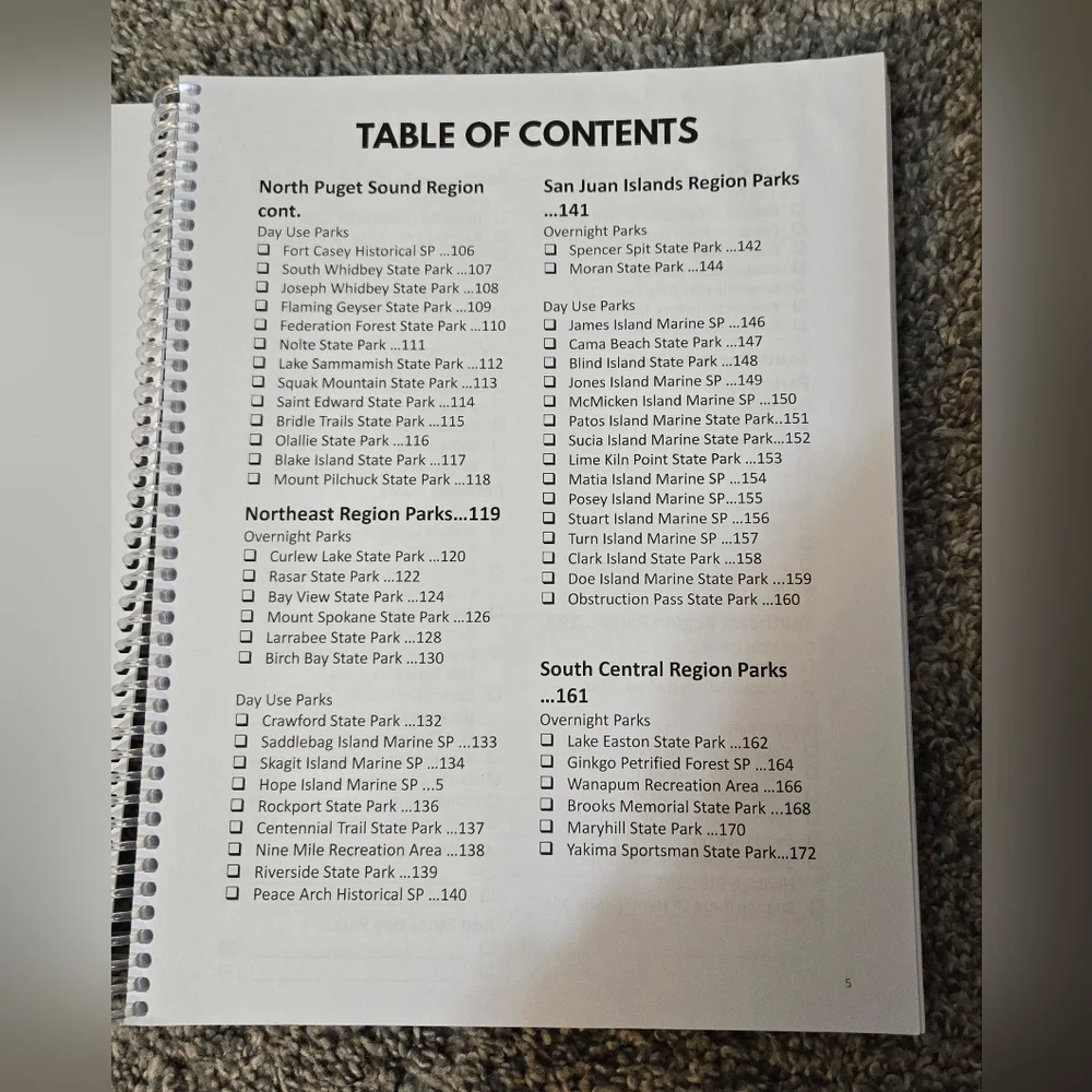 Washington State Parks Bucket Journal, Explore 140 Parks Record Memories